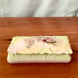 Vintage Porcelain Floral Dresser/Jewelry Box